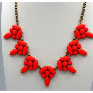 J.Crew and orange floral cluster resin statement necklace adjustable